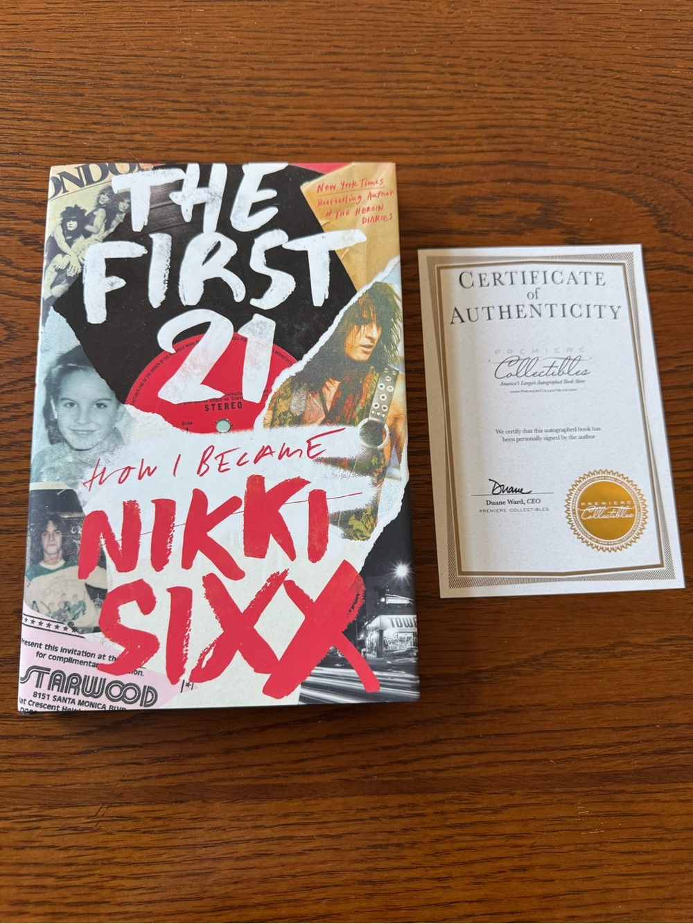 The First 21: How I Became Nikki Sixx - Red & Black Cover Signed certificate